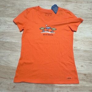 LIFE IS GOOD Social Network V Neck Crusher T Shirt